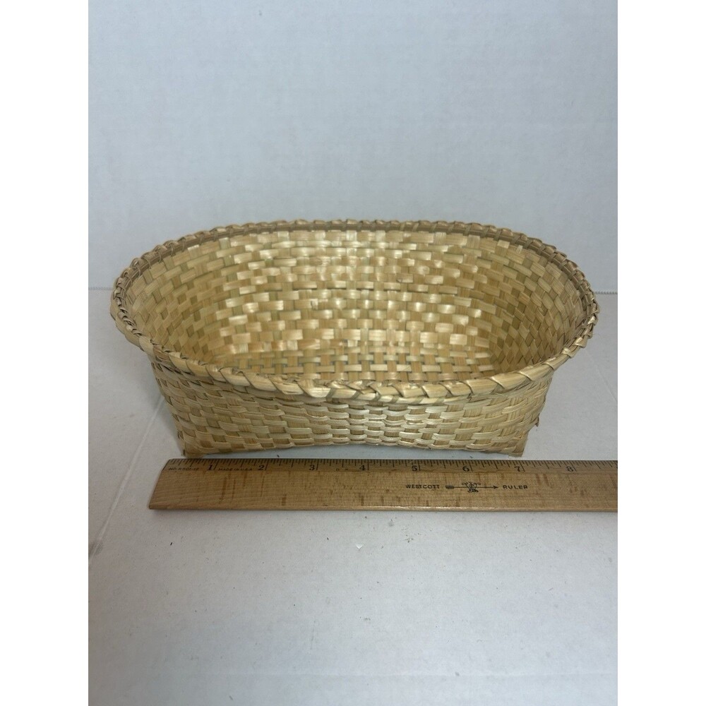 Handwoven Basket Set 7 Nested Oval Natural Wicker Boho Farmhouse Vintage Decor - Picture 6 of 12